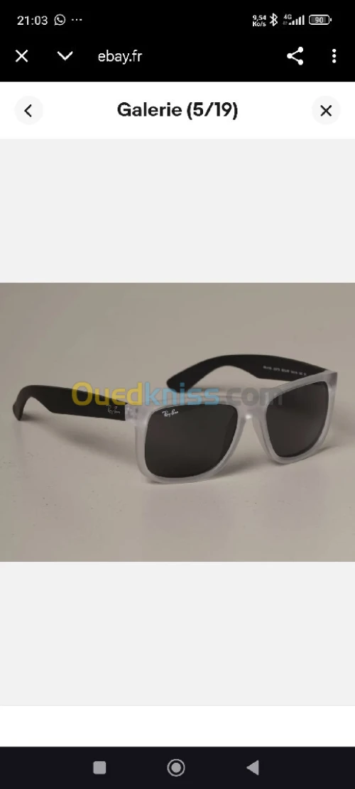 Lunettes de soleil Ray Ban RB 4165 6512/87 JUSTIN monture authentique Italie S n