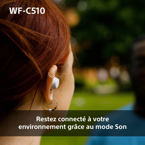 Sony WF-C510 Écouteurs intra-auriculaires, connexion multipoint, IPX4, charge rapide, iOS et Android