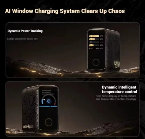 Chargeur Anker Black Myth: Wukong Edition 140W, 4 ports, PD 3.1 avec câble USB-C Avec Smart Display