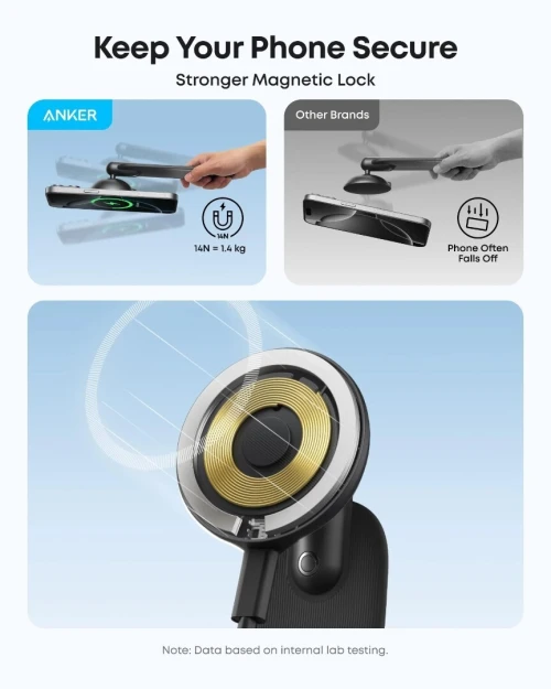 Support Anker téléphone magnétique pour voiture avec pad détachable