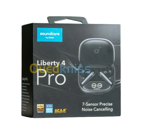 Ecouteurs Anker Liberty 4 Pro, Airpods sans fil 7 capteurs ANC , Fast charge, Hi-Fi , 6 micros IA