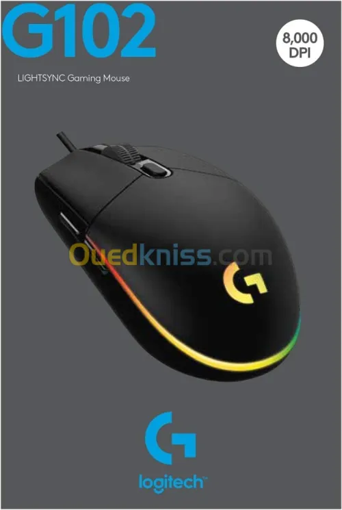 Souris Gaming Logitech G102 RVB LIGHTSYNC Optical 8000DPI