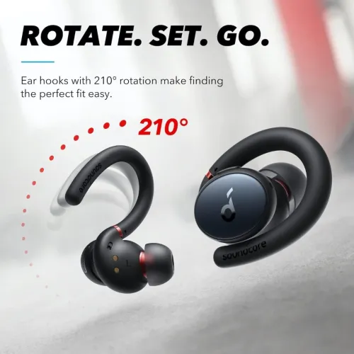 Airpods Soundcore Anker X10 Ecouteurs Bluetooth sans Fil Sport, Crochets Rotatifs, IPX7, 32H