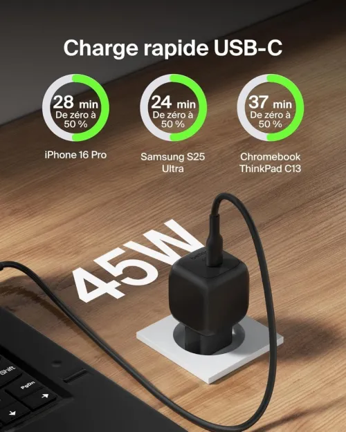Chargeur Belkin 45W USB-C BoostCharge