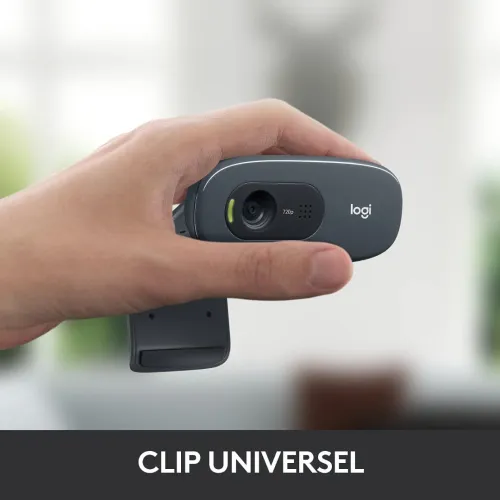 WEBCAM Logitech C270 HD 720p 30ips Large Champ de Vision Correction de Lumière Micro Antiparasites