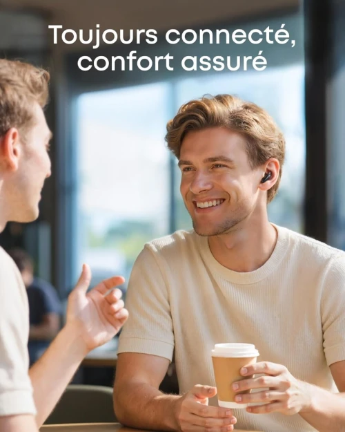 Airpods Soundcore Anker Liberty Buds , Semi Intra Auriculaires, ailettes Amovibles, Annulation de Bruit adaptative en Temps réel, Charge Rapide, Bluetooth sans Fil, Traduction, 30h d'autonomie