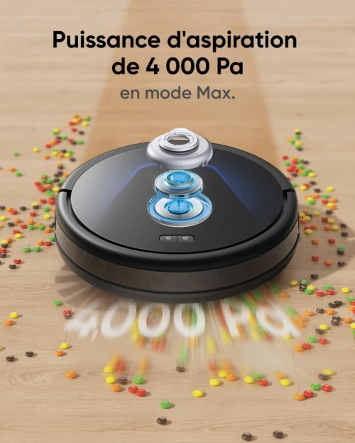 Anker Eufy G50 Hybrid Aspirateur Robot, Aspiration 4 000 Pa, Dynamic Navigation, Pro-Detangle Comb