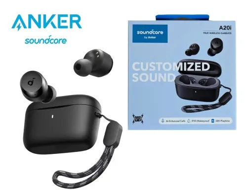 Airpods Anker Life A20i Écouteurs Bluetooth sans Fil Autonomie 28H 2 Microphones IA Bluetooth 5.3