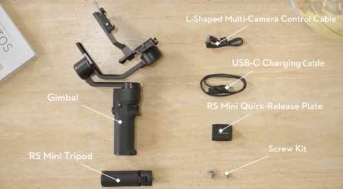 DJI RS3 Mini Stabilisateur Ultra Léger Pour Appareil Photo - Bluetooth 5.1 - USB-C