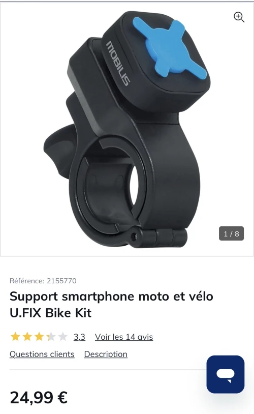 Support smartphone moto et vélo UFIX bike kit Neuf
