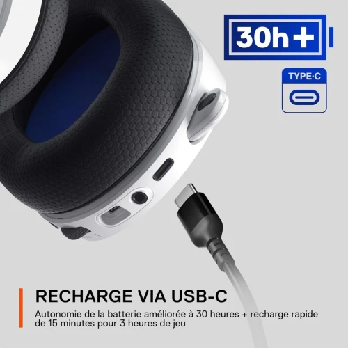 SteelSeries Arctis 7P+ Casque gaming sans fil ans perte 2,4 GHz - PS5 PS4 PC, Mac Android et Switch