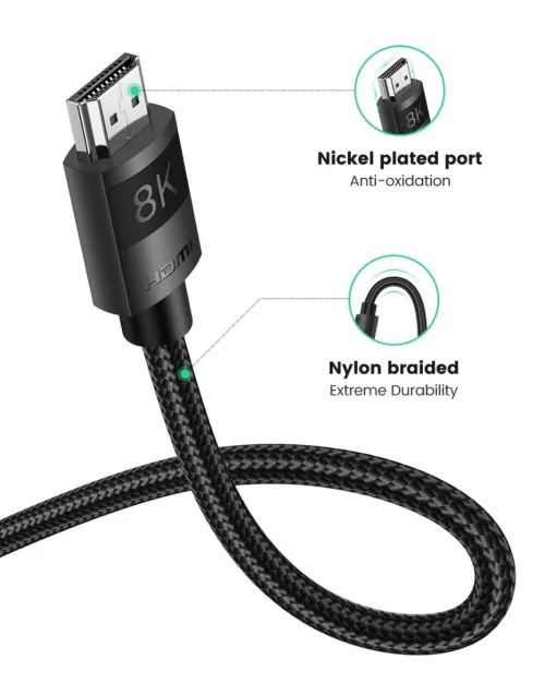 UGREEN Câble HDMI 2.1  8K 60Hz * 4K 120Hz * UHD Haute Vitesse 48 Gbps  * 1M * 2M * 3M* 5M