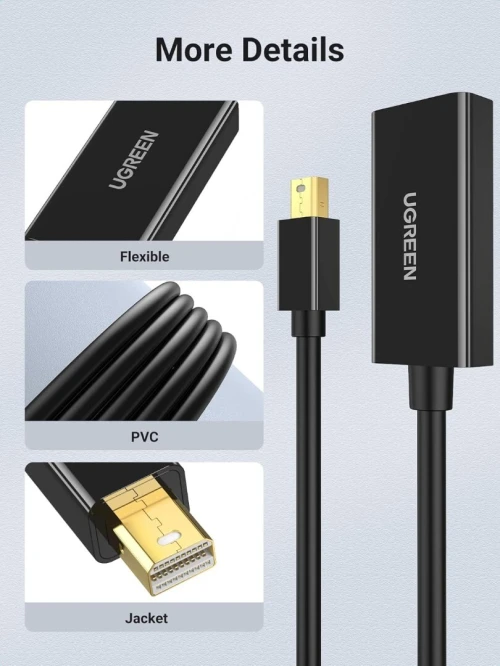 UGREEN Câble adaptateur Mini DisplayPort 4K vers HDMI ( Thunderbolt 2.0 vers HDMI )