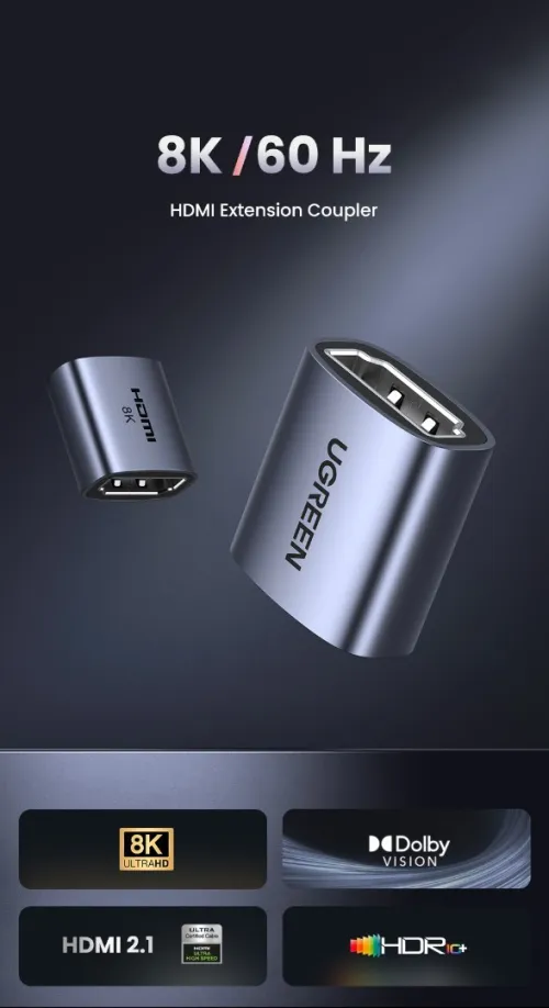 UGREEN Adaptateur d'extension HDMI 2.1 8K@60 Hz / 4K@120Hz femelle à femelle 