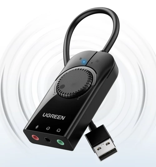 Ugreen carte son externe USB 3.5mm adaptateur Audio pour Microphone, ordinateur portable PS4 ...