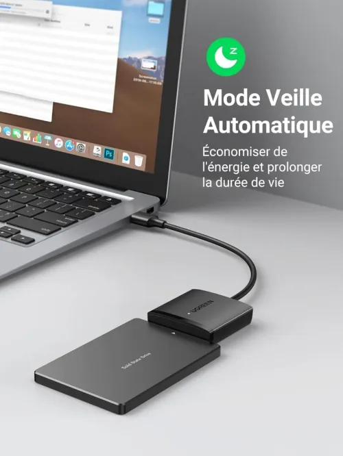 UGREEN Adaptateur USB SATA III Câble SATA USB Disque Dur pour 2,5 3,5 Pouces HDD SSD UASP