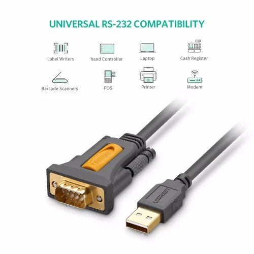 Ugreen USB vers RS232 Port COM Série PDA 9 DB9 Pin RS-232 Femelle 