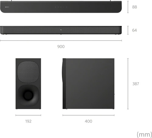Sony HTS400 Barre de Son 2.1 + Caisson de Basse 330W Bluetooth S-Force Pro Dolby Digital / HDMI & BT