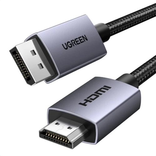 UGREEN câble DisplayPort vers HDMI 4K @ 30Hz - 2K @ 60Hz - 1080P @ 120Hz , compatible avec moniteur, projecteur, HDTV, ordinateur portable (2M)