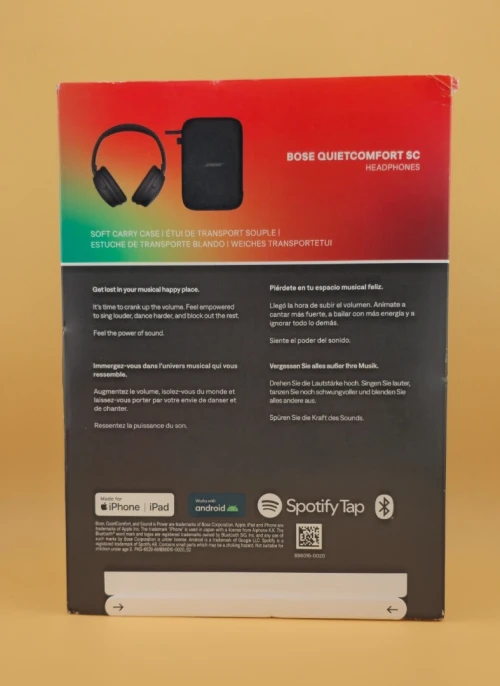 Bose QuietComfort SC Headphones, Casque Bluetooth immersif à réduction de Bruit + Micro intégré + autonomie  24 Heures + Étui Souple