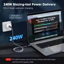 UGOURD câble Thunderbolt 4 USB4 transfert de données 40Gbps / 8K charge rapide 240W  Type C   