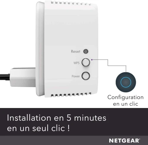 Netgear EX6110 Répéteur de signal Wi-Fi Mesh AC1200 , WiFi Booster couvre jusqu'à 120m2