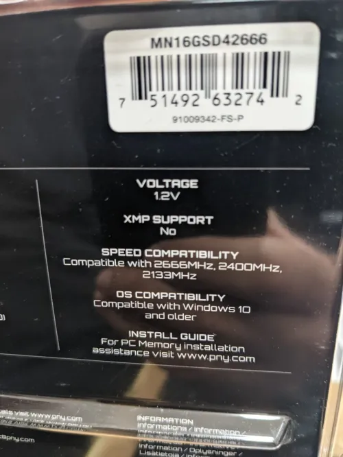 PNY Performance 16GB DDR4 DRAM (PC4-21300) CL19 ► 2666MHz ► 2400MHz ► 2133MHz 1.2V Laptop SODIMM