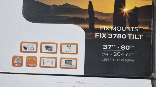 NorStone FIX 3780 TILT Support TV Mural Inclinable Jusqu'à +5/-8 - 45 Kg - De 37" À 80"