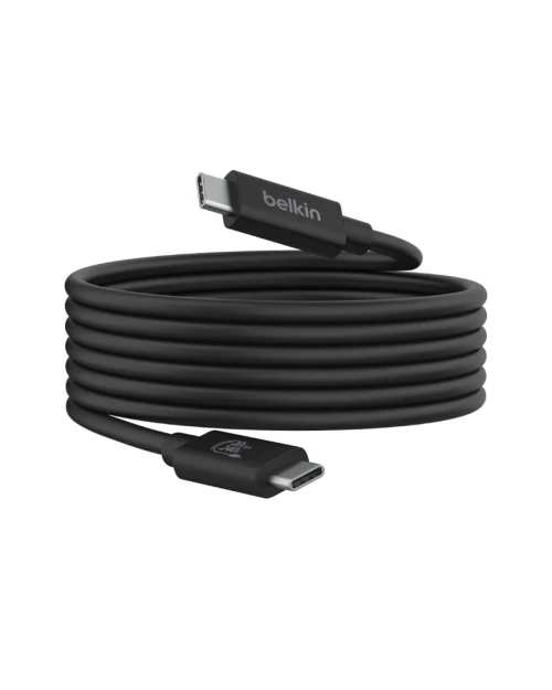 Belkin Connect Câble USB4 certifié ( USB-C vers USB-C ) 4K 60Hz Data Sync à 20 Gbit/s (câble de recharge Power Delivery 240 W, Longueur 2 mètre , pour MacBook, Windows, Chromebook, Full Compatible.