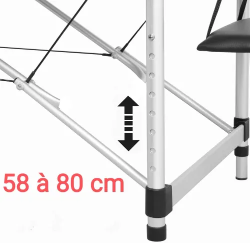 TABLE DE MASSAGE EN ALUMINIUM 2 ZONE 