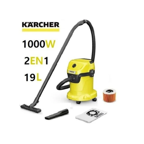 Karcher Aspirateur secs et humides WD3 Vacuum Cleaner- 1000W-19L-Jaune