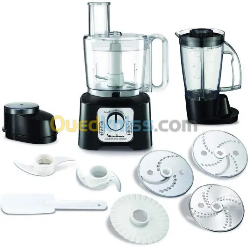 MOULINEX ROBOT DOUBLE FORCE COMPACT NOIR Robot multifonction + 9 accessoires FP546811