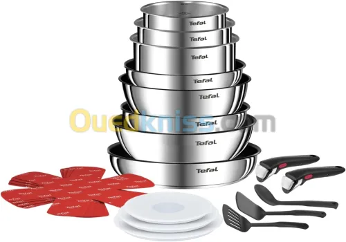 Tefal Ingenio Batterie de cuisine 20 pièces, Poêles, Casseroles, 2 poignées amovibles, Induction.