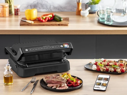 Grill À Viande Électrique 2100W 2En1 Avec Système De Cuisson Automatique OptiGrill Tefal GC772810