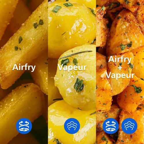 Philips Airfryer Série 5000 cuisson vapeur, 9L, 19 modes cuisson, AirSteam, nettoyage vapeur, HomeID
