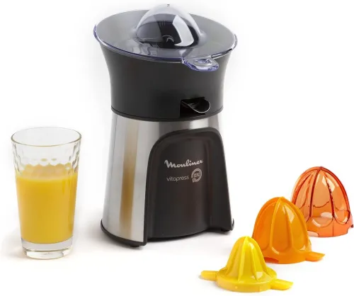 Moulinex Vitapress Direct Serve 3 Cônes-Presse-Agrume Gris Métallisé/Noir 100W
