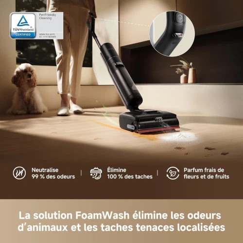 dreame H15 Pro FoamWash Aspirateur Laveur, Nettoyage Ciblé,  Lavage Intelligent de la Brosse .