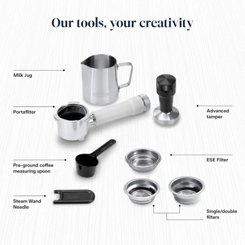 Machine a cafe Expresso Delonghi EC890.W DedicaDuo Blanc Argent
