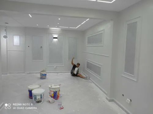 Peinture moderne  et placo platre Renouvellement du plâtre mort تجديد جبس الميت  