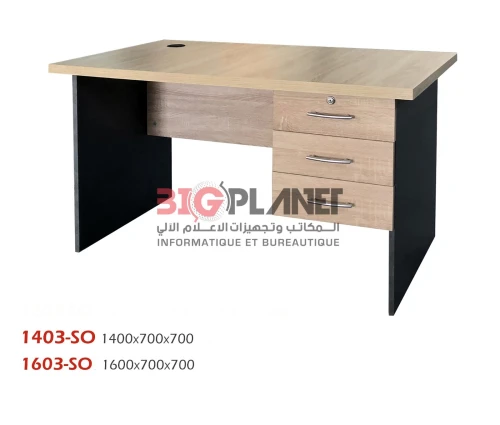 Bureau mélaminé 3 tiroirs