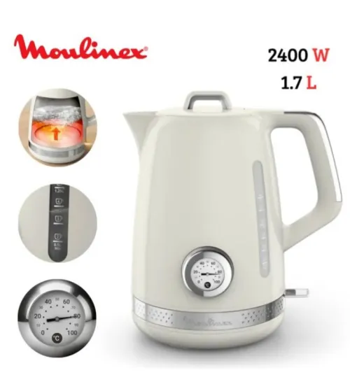 Bouilloire Électrique Moulinex Soleil+ Sans Fil 1.7L 2400W Contrôle de Température - غلاية