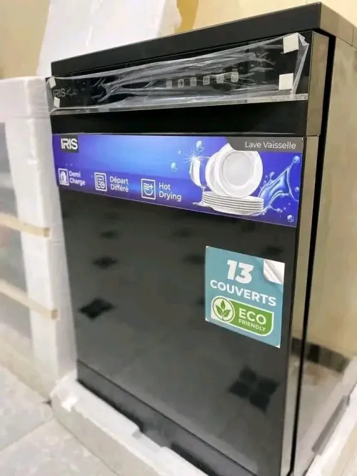 Lave vaisselle iris 13 couverts 6 programmes séchant inox noir