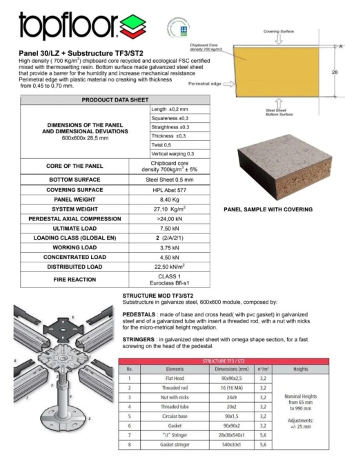 Plancher technique surélevé