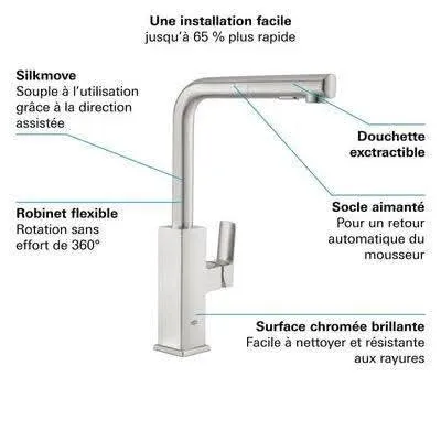Robinet Cuisine avec bec extensible  TALLINN Grohe