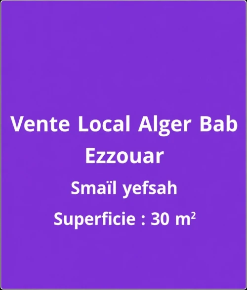 Vente Local Alger Bab ezzouar