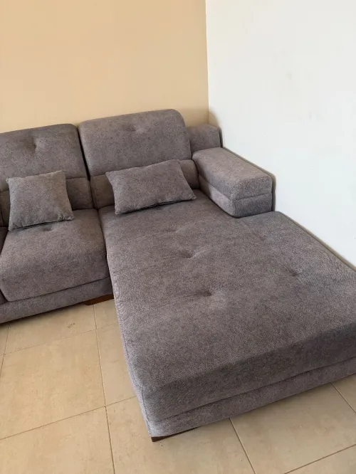 Canapé en forme de U gris 