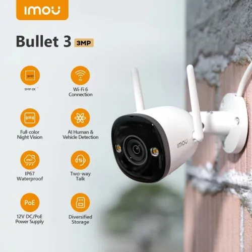 Camera imou Bullet 3 2k 3mp + Alarme Full Color Version Globale Original
