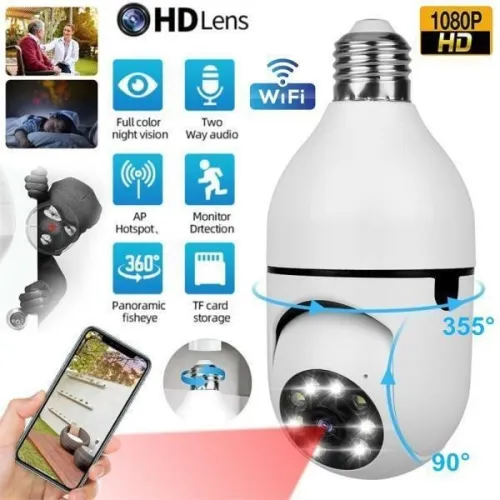CAMERA SURVEILLANCE WIFI LAMPE APOULE E27 PRO FULL HD 360