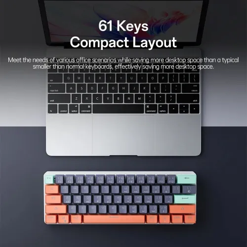 Keyboard Mucai Mk61 Keys Clavier RGB Red Switches