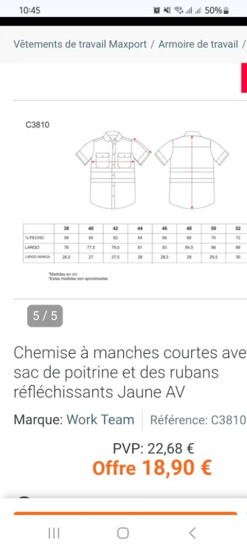 Chemise à bandes réfléchissants